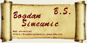 Bogdan Simeunić vizit kartica
